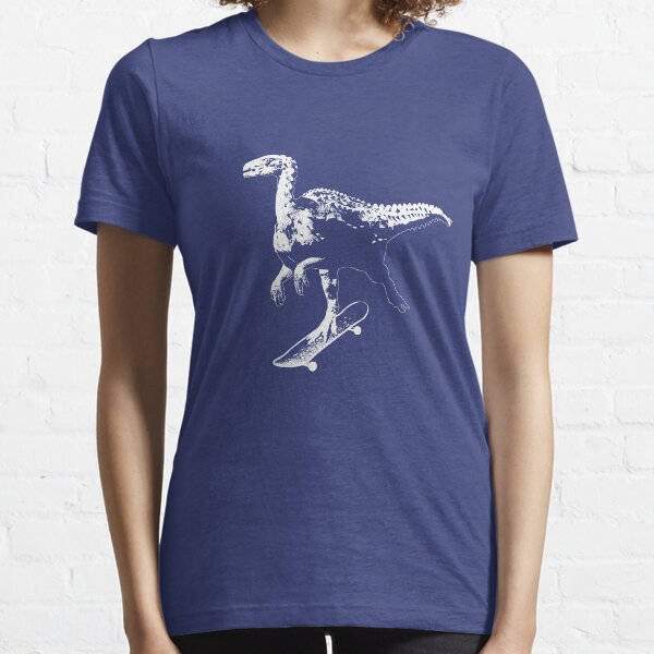 Dinosaur Skateboard (White) Essential T-Shirt