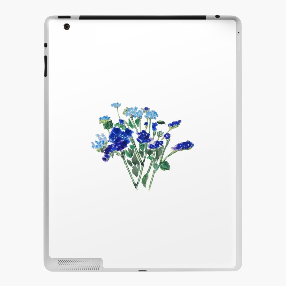 Coque Et Skin Adhesive Ipad Aquarelle Fleur Bleue Par Colorandcolor Redbubble