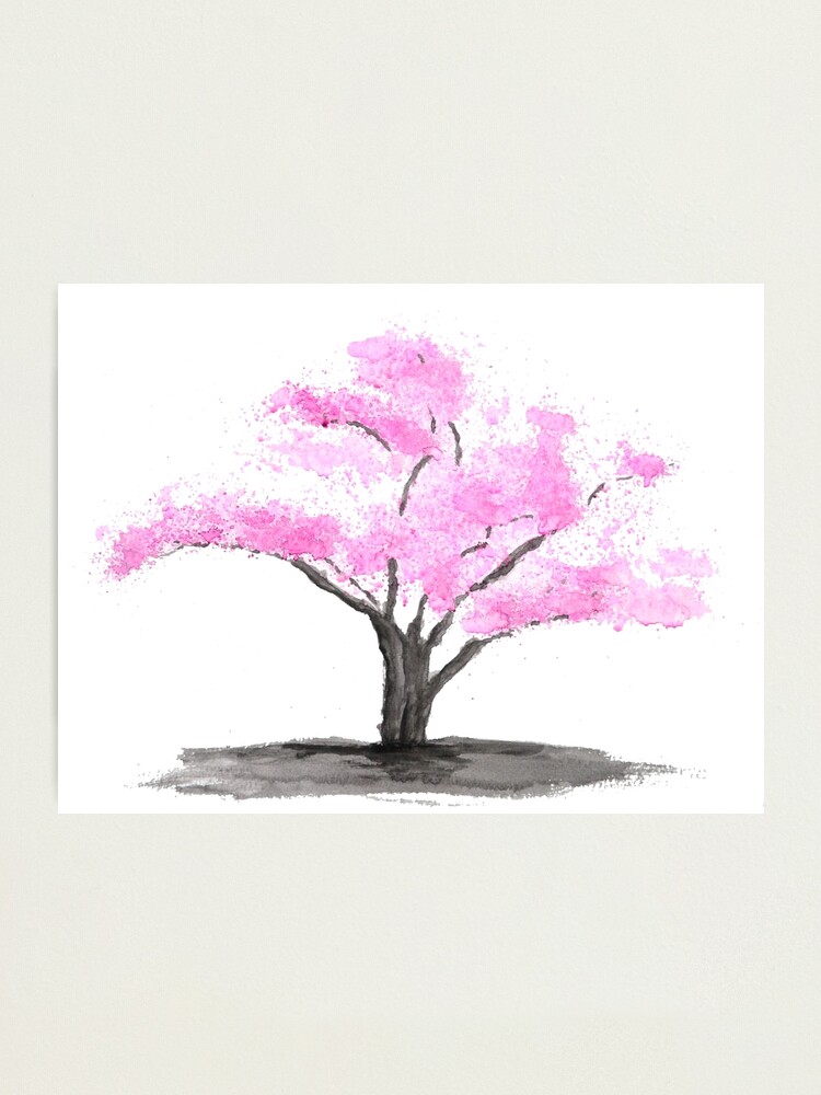 Lámina fotográfica « acuarela de árbol de flor de cerezo» de ColorandColor  | Redbubble