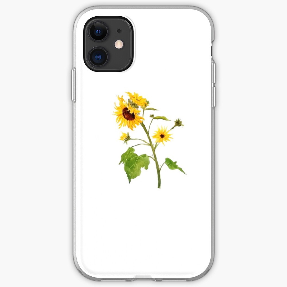 "Yellow sunflower watercolor painting " iPhone Case & Cover by