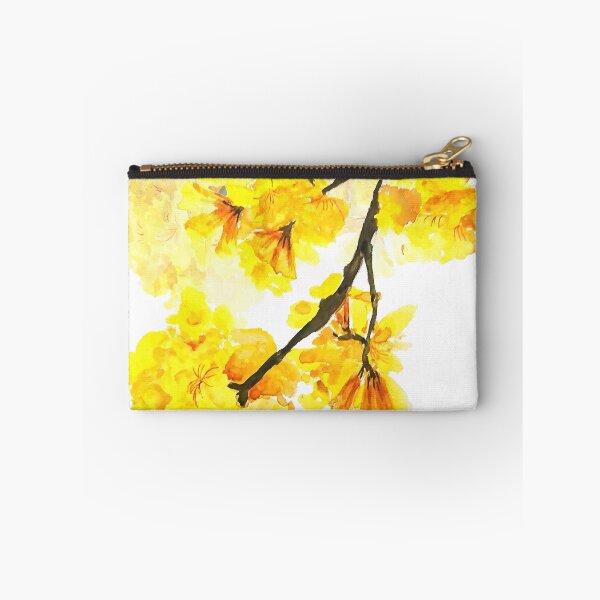 Item preview, Yellow trumpet flowers watercolor painting  designed and sold by SelenePaintings .