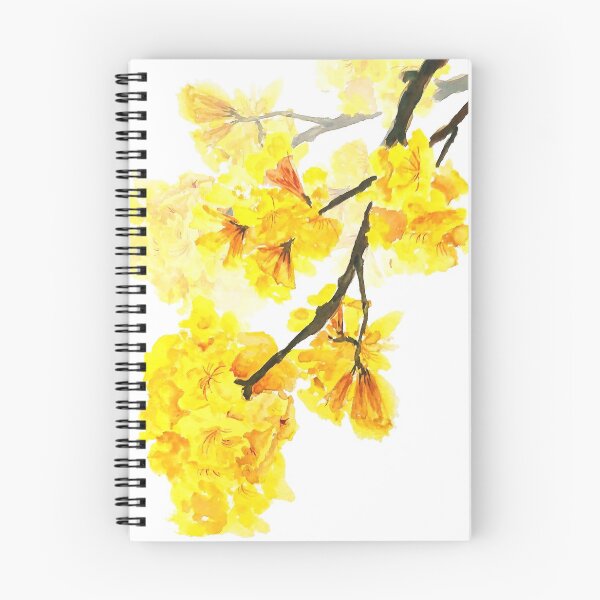 Item preview, Yellow trumpet flowers watercolor painting  designed and sold by SelenePaintings .