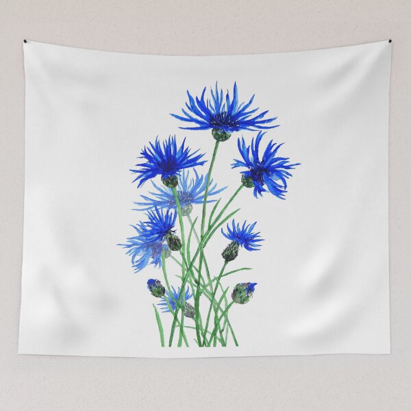 Item preview, blue cornflowers watercolor  designed and sold by ColorandColor.