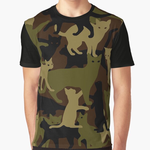 "Camo Cats" Tshirt for Sale by Yeldar Redbubble cat graphic tshirts cats graphic t