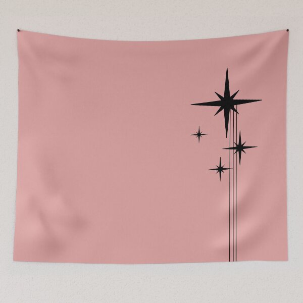 Item preview, 1950s Atomic Age Retro Starbursts in 50s Pink and Black designed and sold by kierkegaard.