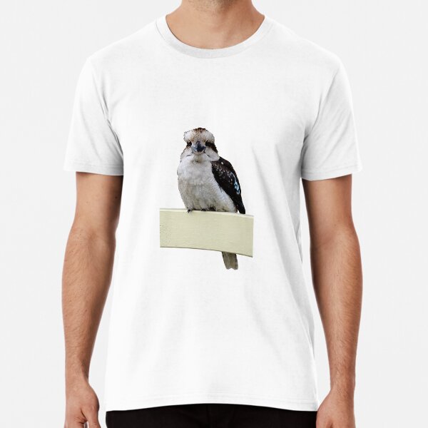 Kookaburra sitting on porch rail Premium T-Shirt