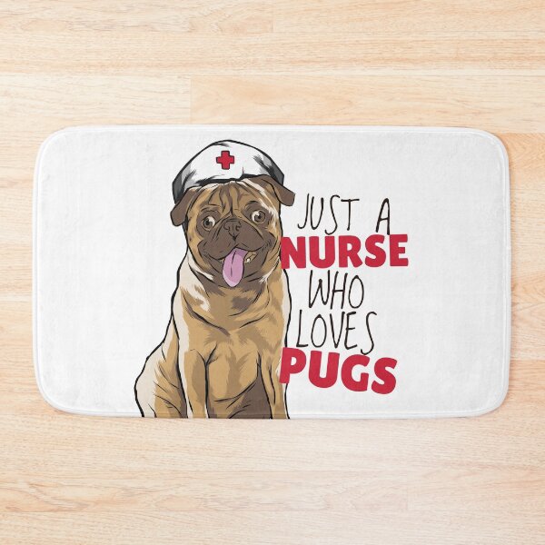 Item preview, Pug Dog - Just A Nurse Who Loves Pugs designed and sold by Cute and Funny Animal Art Designs.
