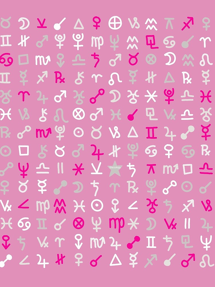 Astrology Symbols and Signs Pink Pattern by Starzology