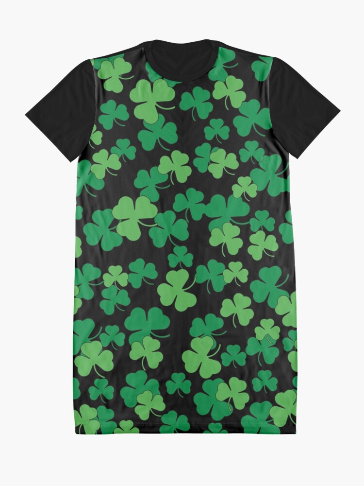 Alternate view of St. Patricks day clover pattern Graphic T-Shirt Dress