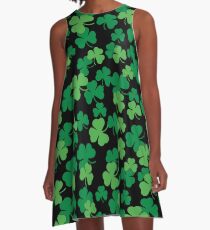 Kleeblattmuster St. Patricks Tages A-Linien Kleid