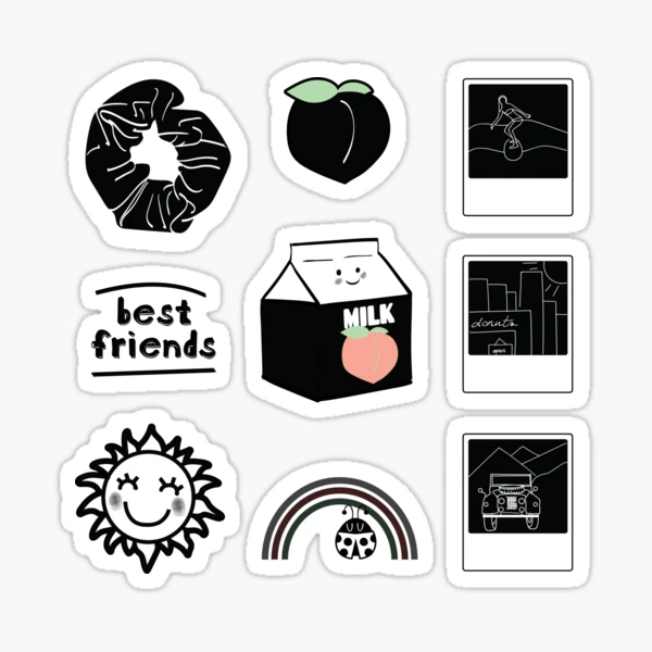 Black aesthetic pack Sticker for Sale by Hoetoons