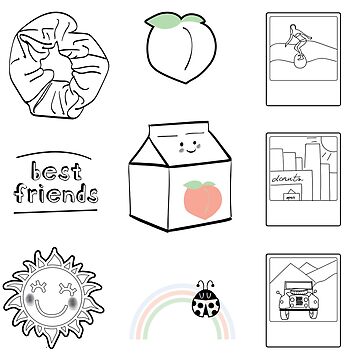 Light Peach Best Friends Aesthetic Sticker Pack Art Board Print for Sale  by The-Goods