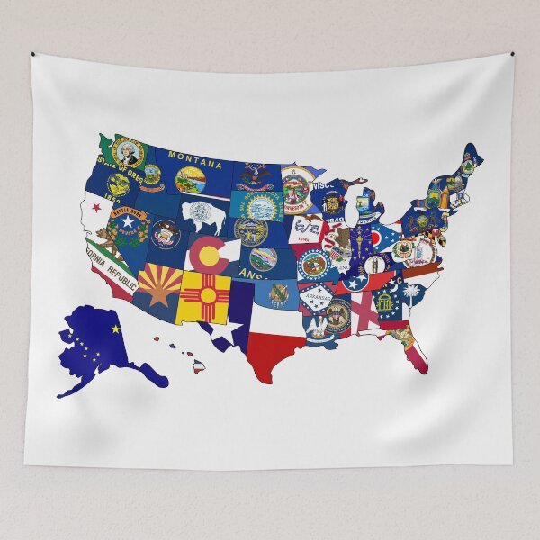 Item preview, USA Flags of States Map designed and sold by RickyBarnard.