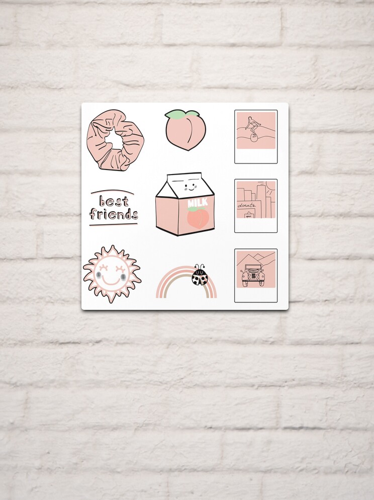 Light Peach Best Friends Aesthetic Sticker Pack Art Board Print for Sale  by The-Goods