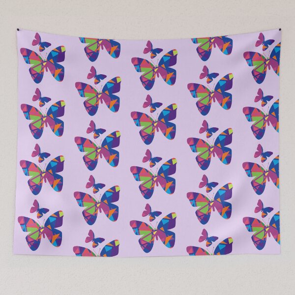 Item preview, Blue And Purple Geometric Butterflies designed and sold by Ruth Palmer.