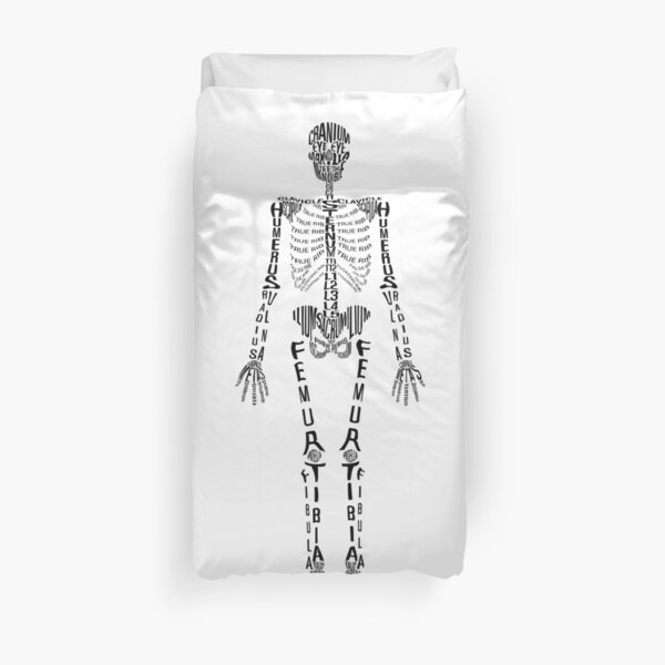 Typographical Skeleton Duvet Cover