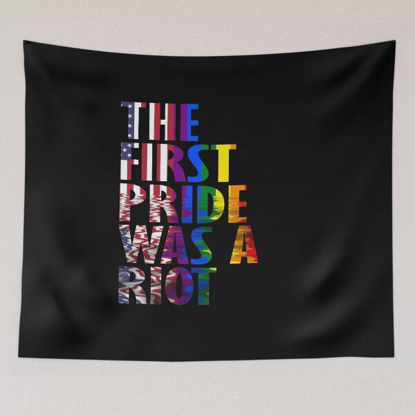 Item preview, The First Gay Pride was a Riot Abstract US Flag Design designed and sold by Nirvanibex.