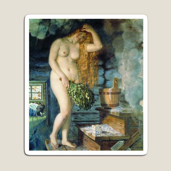 #Russian #Venus, Boris Kustodiev, Famous #Nude Painting (Nu) #RussianVenus Magnet