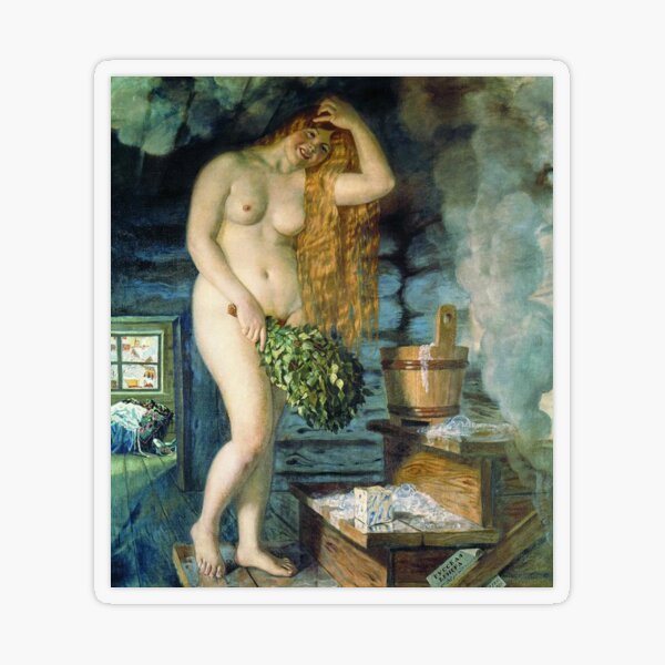 #Russian #Venus, Boris Kustodiev, Famous #Nude Painting (Nu) #RussianVenus Transparent Sticker