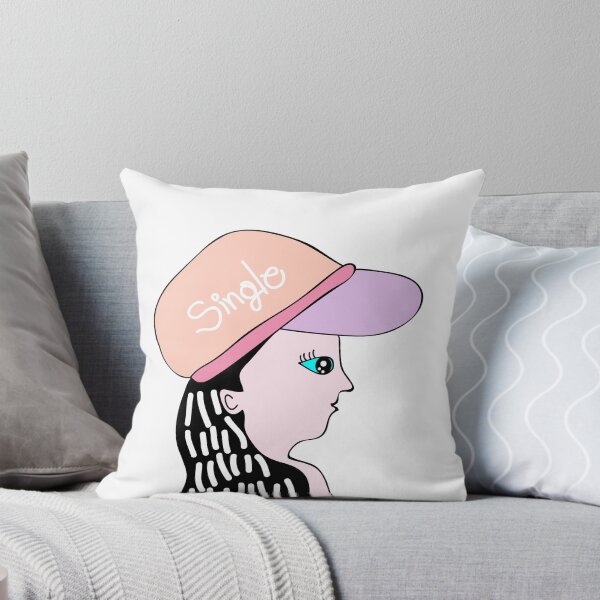 Item preview, cute girl with qoute on hat "single" designed and sold by Pongbun Sangkaew.