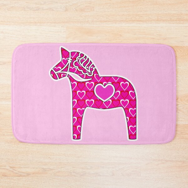 Item preview, Scandinavian Dala Horse Pink Swedish Symbol Fun Color Hearts designed and sold by funnytshirtemp.
