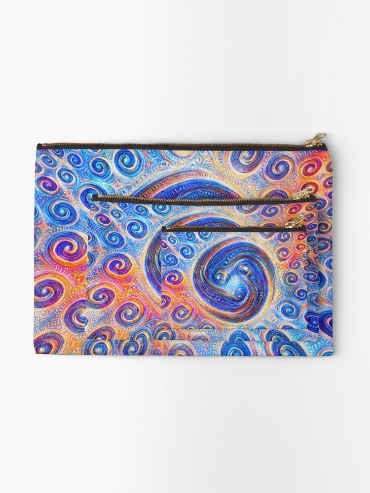 Alternate view of #Deepdreamed Abstraction Zipper Pouch