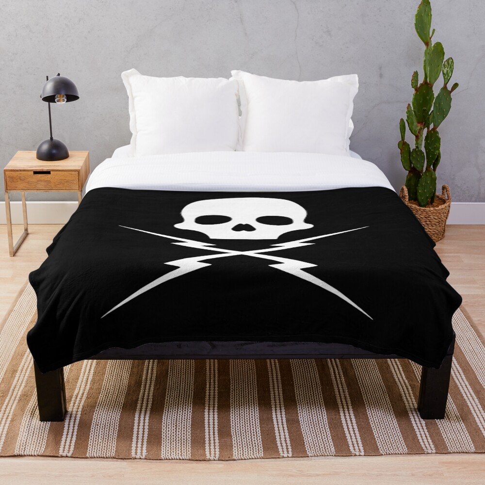 "Death Proof Skull" Throw Blanket by drtees Redbubble