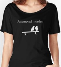 Camiseta ancha Intento de asesinato (diseño blanco)