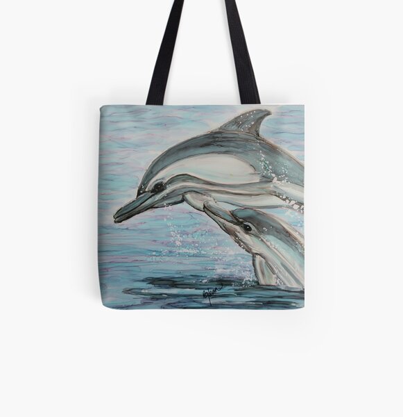 Dolphin Leap Lessons All Over Print Tote Bag