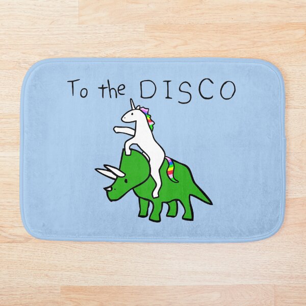 To The Disco (Unicorn Riding Triceratops) Bath Mat