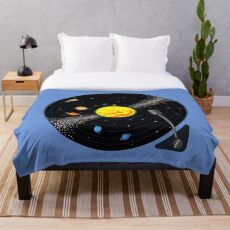 Solar System Schallplatte Fleecedecke