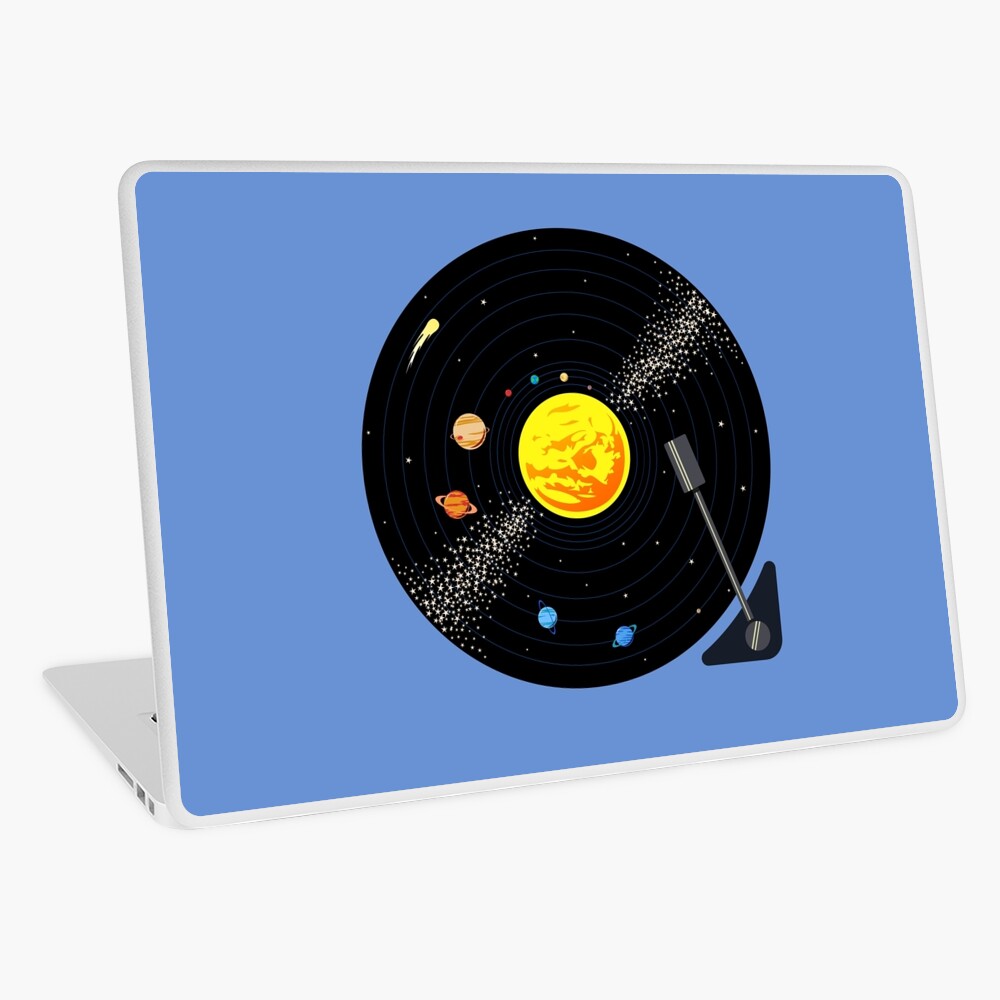 Solar System Vinyl Record Laptop Skin