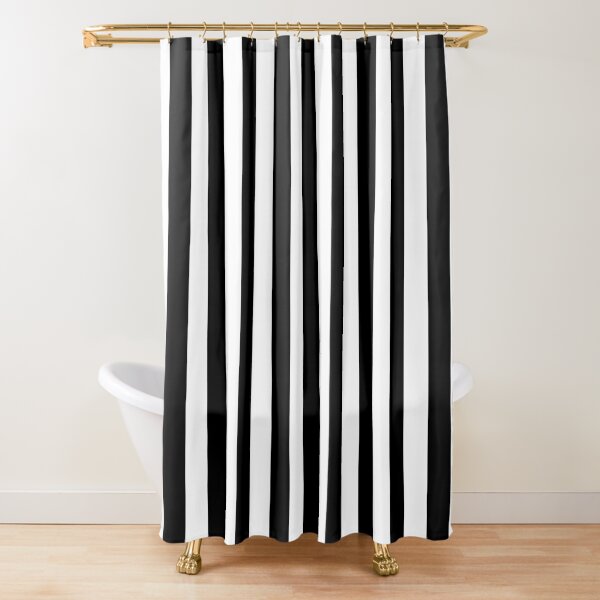 Black & White Striped Dress Shower Curtain