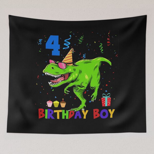 Item preview, Birthday Boy 4th Dinosaur designed and sold by Basti09.