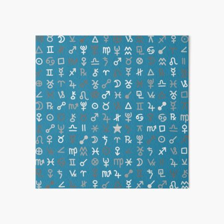 Astrology Symbols and Signs Blue Pattern Art Board Print