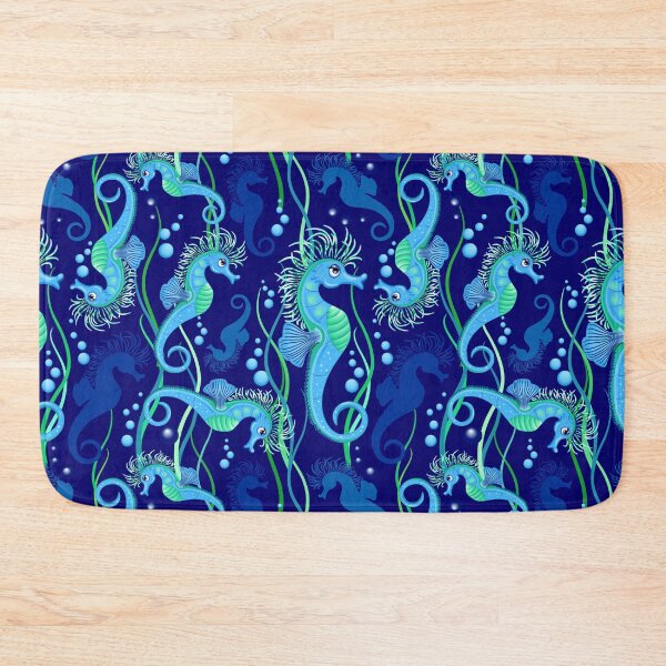 Item preview, Seahorse cute blue sea animal Vector Seamless Pattern Textile Design designed and sold by BluedarkArt.