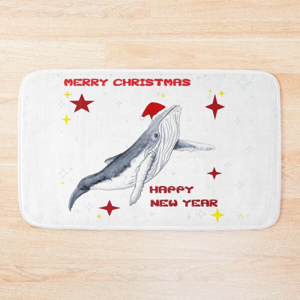 Item preview, Merry Christmas and happy new year Season greetings Humpback whale design designed and sold by chloeyzoard.
