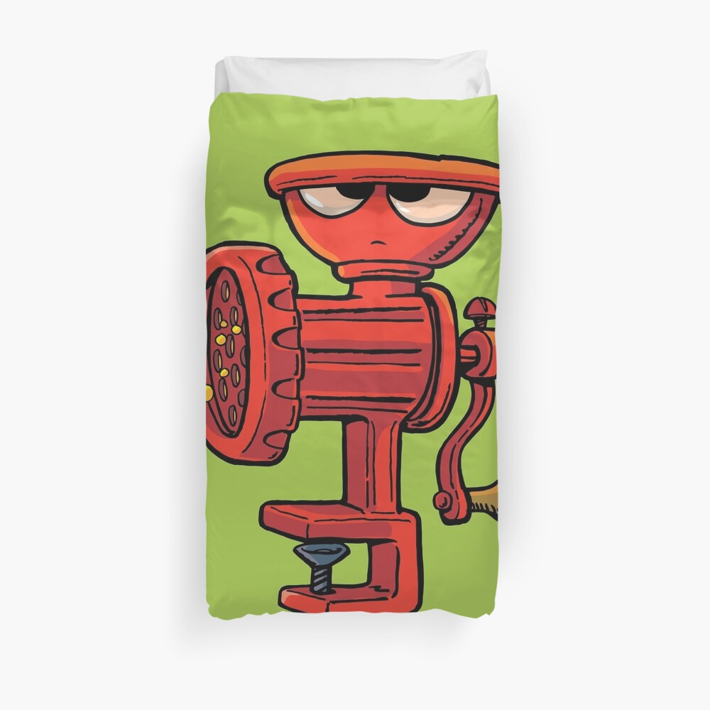 frown grinding machine produces bubbles Duvet Cover
