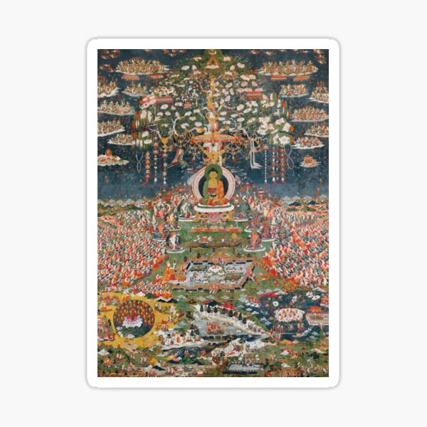 Item preview, Amitayus, the Buddha of Eternal Life, 18th Century Tibetan Art designed and sold by Vintage Wall Art.