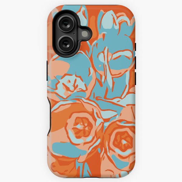 Blumen Tulpen orange-hellblau iPhone Robuste Hülle