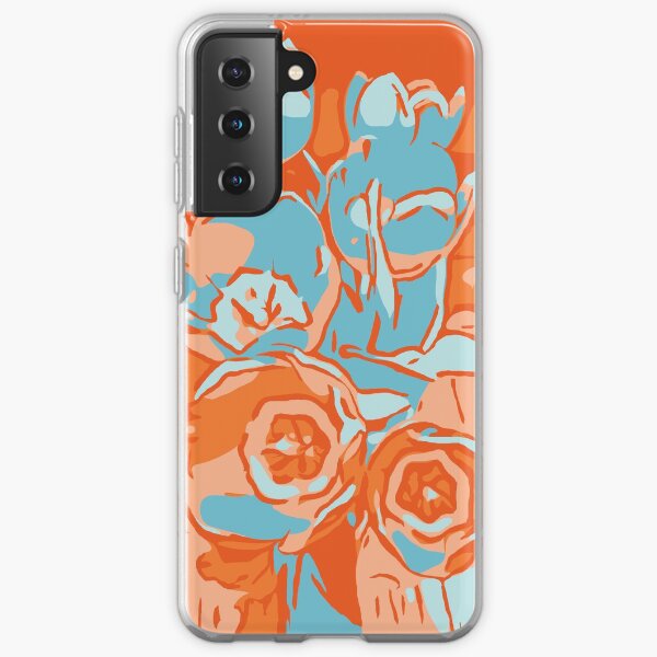 Blumen Tulpen orange-hellblau Samsung Galaxy Flexible Hülle