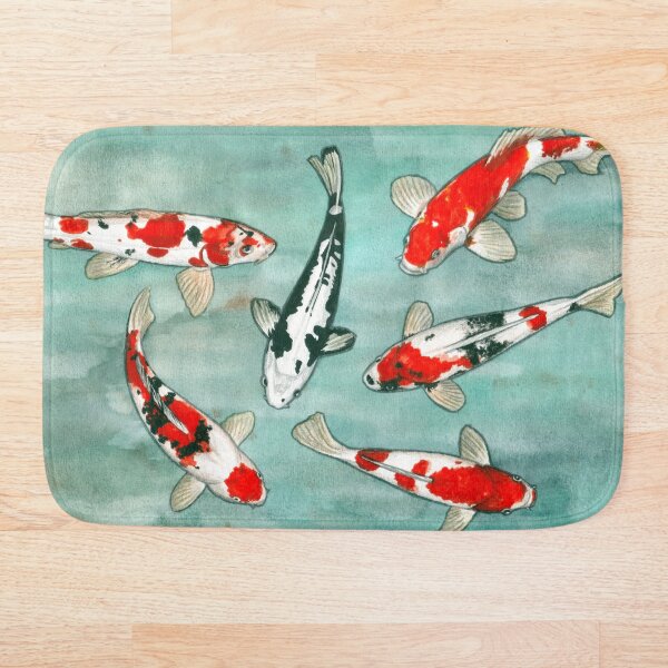 Le ballet des carpes koi Bath Mat
