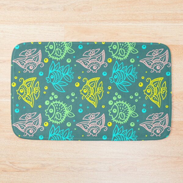Item preview, Fishes Batik Style Art Seamless Pattern designed and sold by BluedarkArt.