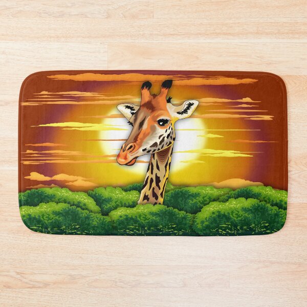 Item preview, Giraffe on Wild African Savanna Sunset  designed and sold by BluedarkArt.