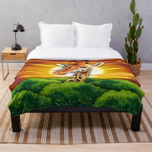 Item preview, Giraffe on Wild African Savanna Sunset  designed and sold by BluedarkArt.