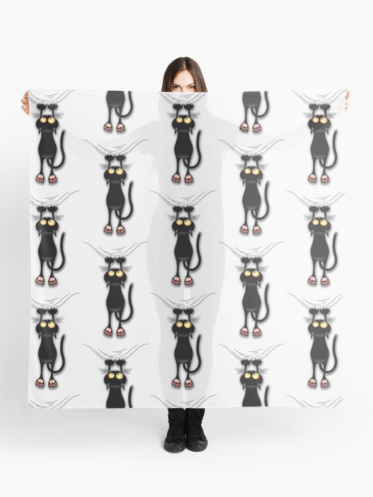 Foulard Chat Amusant Et Vilain Qui Tombe Par Bluedarkart Redbubble