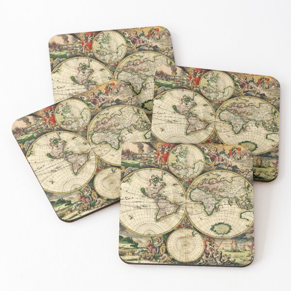 Item preview, World Map 1689 - Double Hemisphere designed and sold by NewNomads.