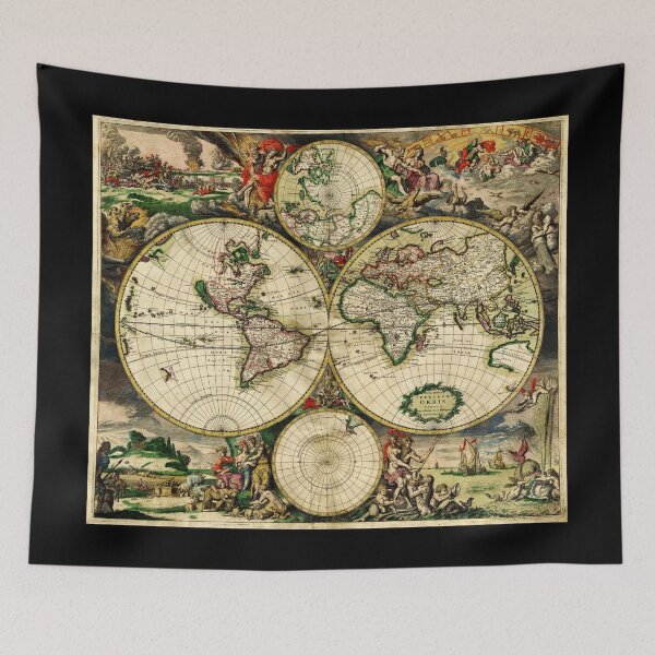 Item preview, World Map 1689 - Double Hemisphere designed and sold by NewNomads.