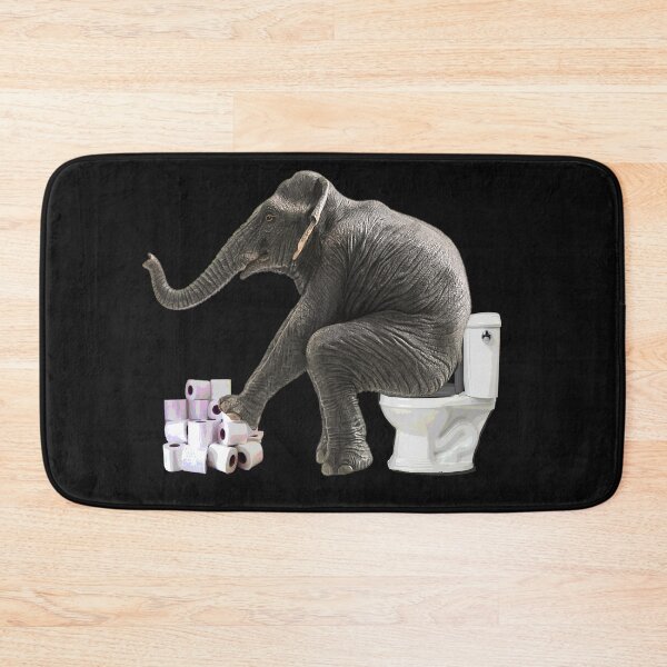 Item preview, Elephant at the toilet, funny,  designed and sold by Collagedream.