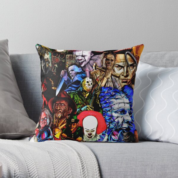 Collage Of Horror Throw Pillow